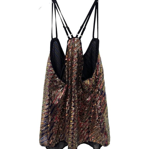 NEW GRACE KARIN Sequined Cami Top Dual Shoulder Strap V-Neck A-Line Tops Size XL - Picture 4 of 7